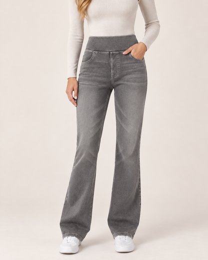 Vaqueros bootcut de talle alto con efecto lavado