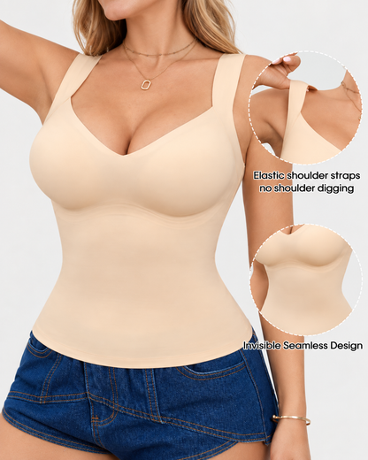 Camiseta de mujer tipo faja, escote en U