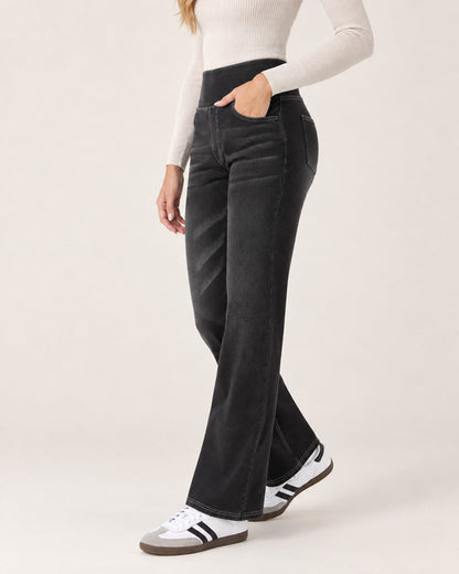 Vaqueros bootcut de talle alto con efecto lavado