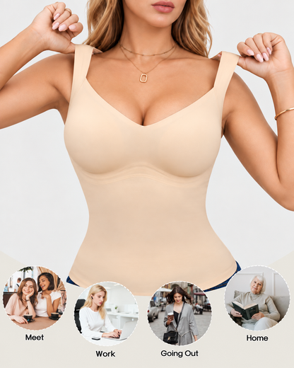 Camiseta de mujer tipo faja, escote en U
