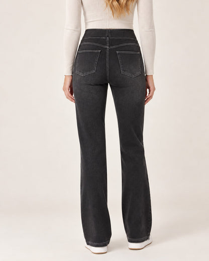 Vaqueros bootcut de talle alto con efecto lavado