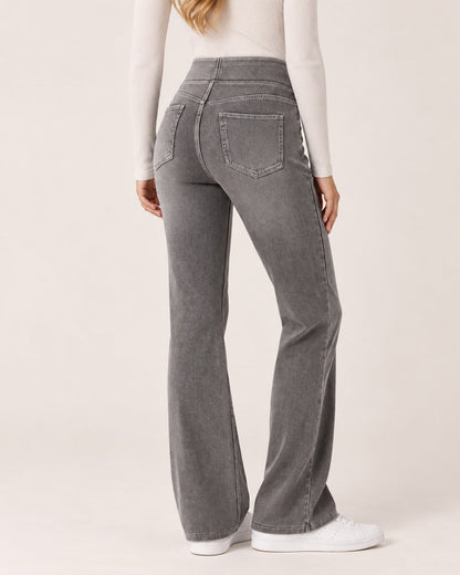 Vaqueros bootcut de talle alto con efecto lavado