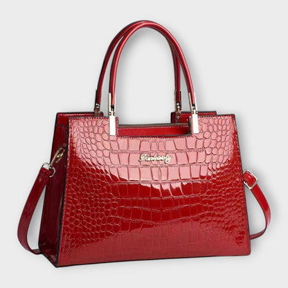 Erain - Bolso brillante en piel con grabado de cocodrilo