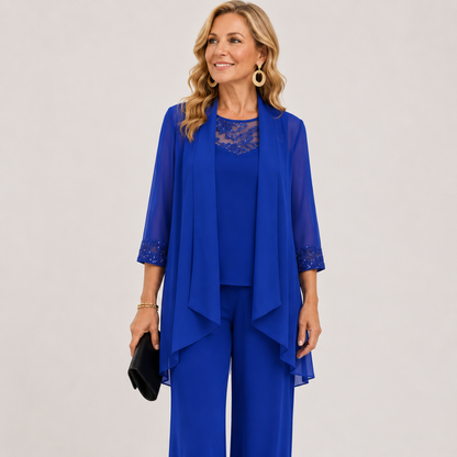 Elena | Conjunto con Chaqueta Fluida y Pantalón Palazzo