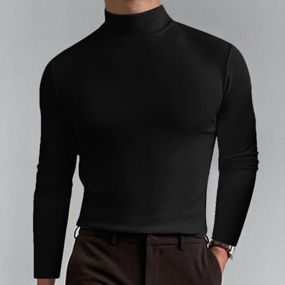 Camiseta slim fit de manga larga para hombre con cuello alto