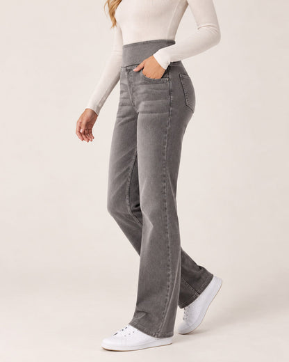 Vaqueros bootcut de talle alto con efecto lavado