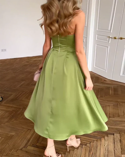 Lorena | Vestido Midi Elegante Sin Tirantes
