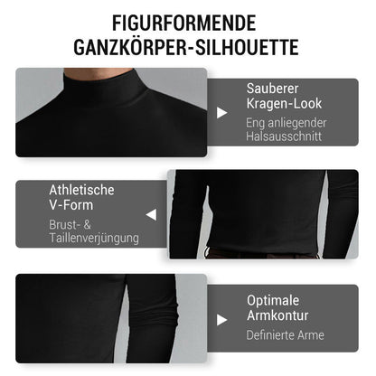 Camiseta slim fit de manga larga para hombre con cuello alto