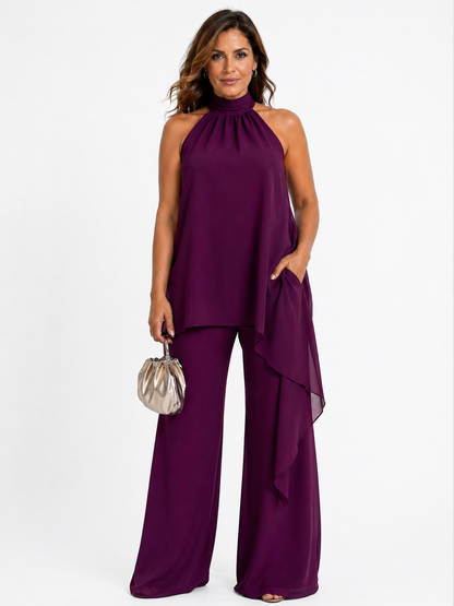 CLAIRE™ | CONJUNTO ELEGANTE DE CUELLO HALTER
