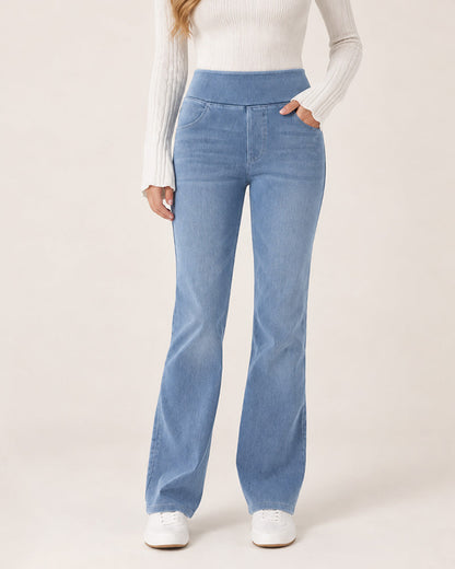 Vaqueros bootcut de talle alto con efecto lavado