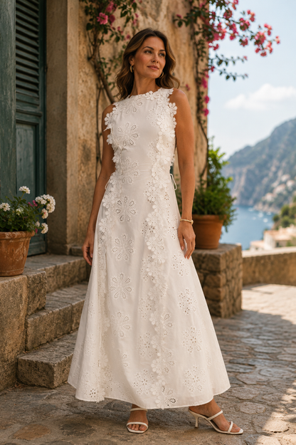 Delia | Elegante Vestido Maxi Bordado