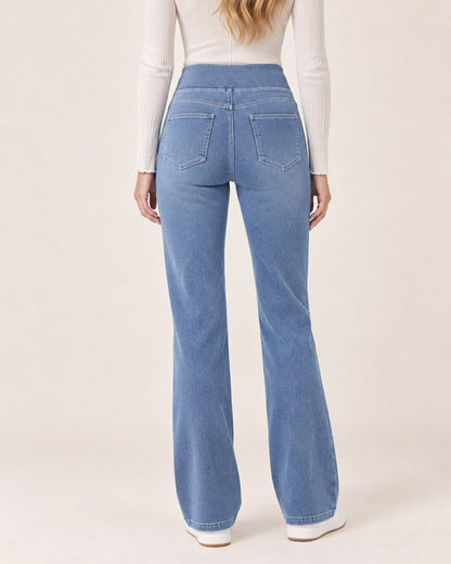 Vaqueros bootcut de talle alto con efecto lavado