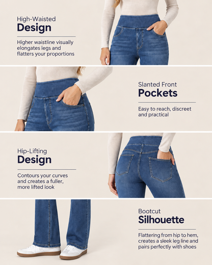 Vaqueros bootcut de talle alto con efecto lavado
