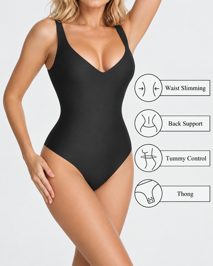 Body sin costuras de escote V pronunciado con control de abdomen