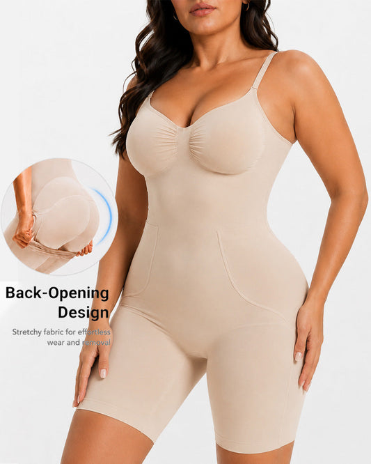 Body moldeador sin costuras con control de abdomen y apertura trasera