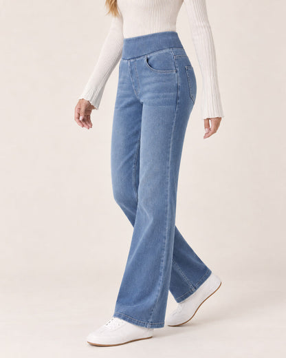 Vaqueros bootcut de talle alto con efecto lavado