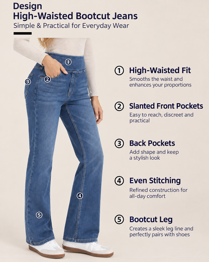 Vaqueros bootcut de talle alto con efecto lavado