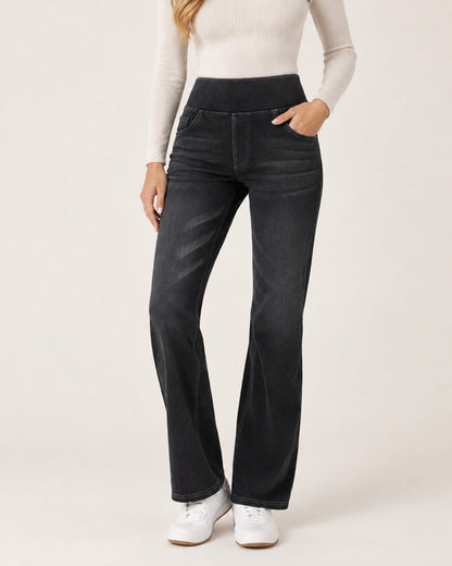 Vaqueros bootcut de talle alto con efecto lavado