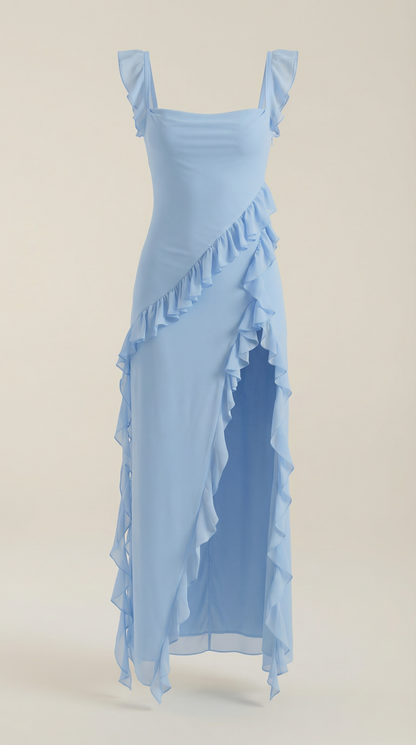 Vestido Largo con Volantes