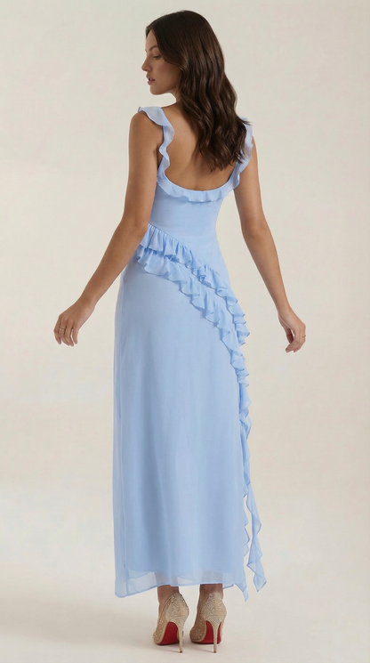 Vestido Largo con Volantes