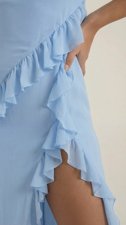 Vestido Largo con Volantes