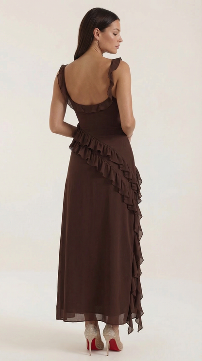 Vestido Largo con Volantes