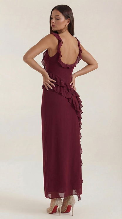 Vestido Largo con Volantes