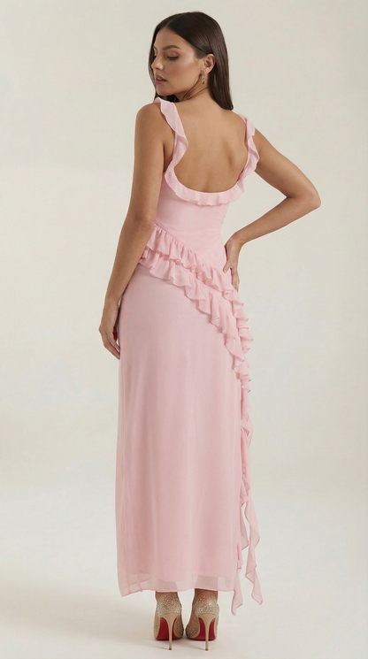 Vestido Largo con Volantes