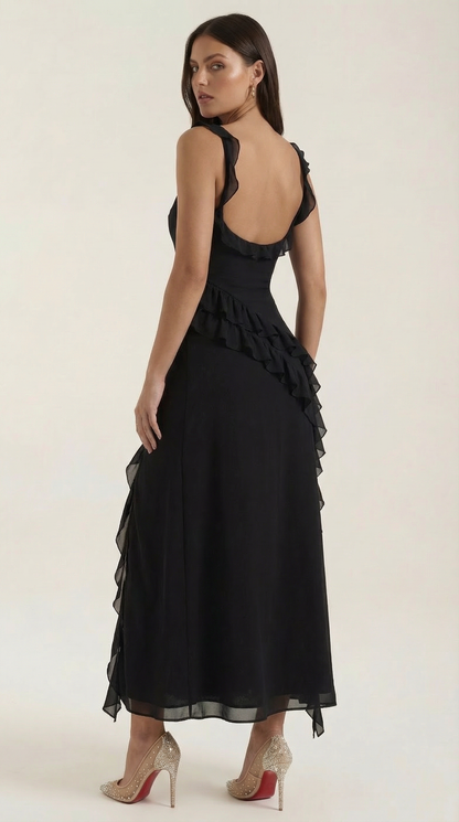 Vestido Largo con Volantes