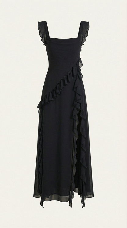 Vestido Largo con Volantes