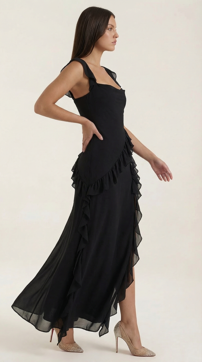 Vestido Largo con Volantes